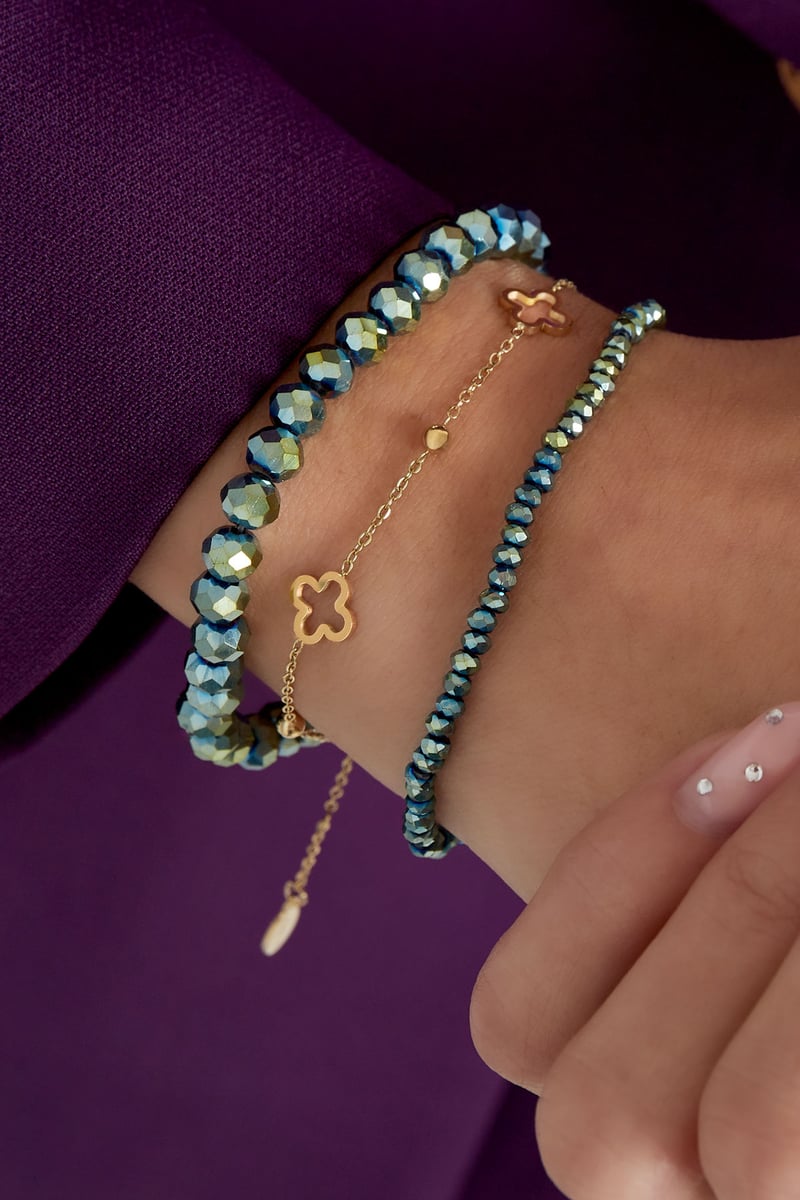 Armband offene Kleeblätter Silber Edelstahl