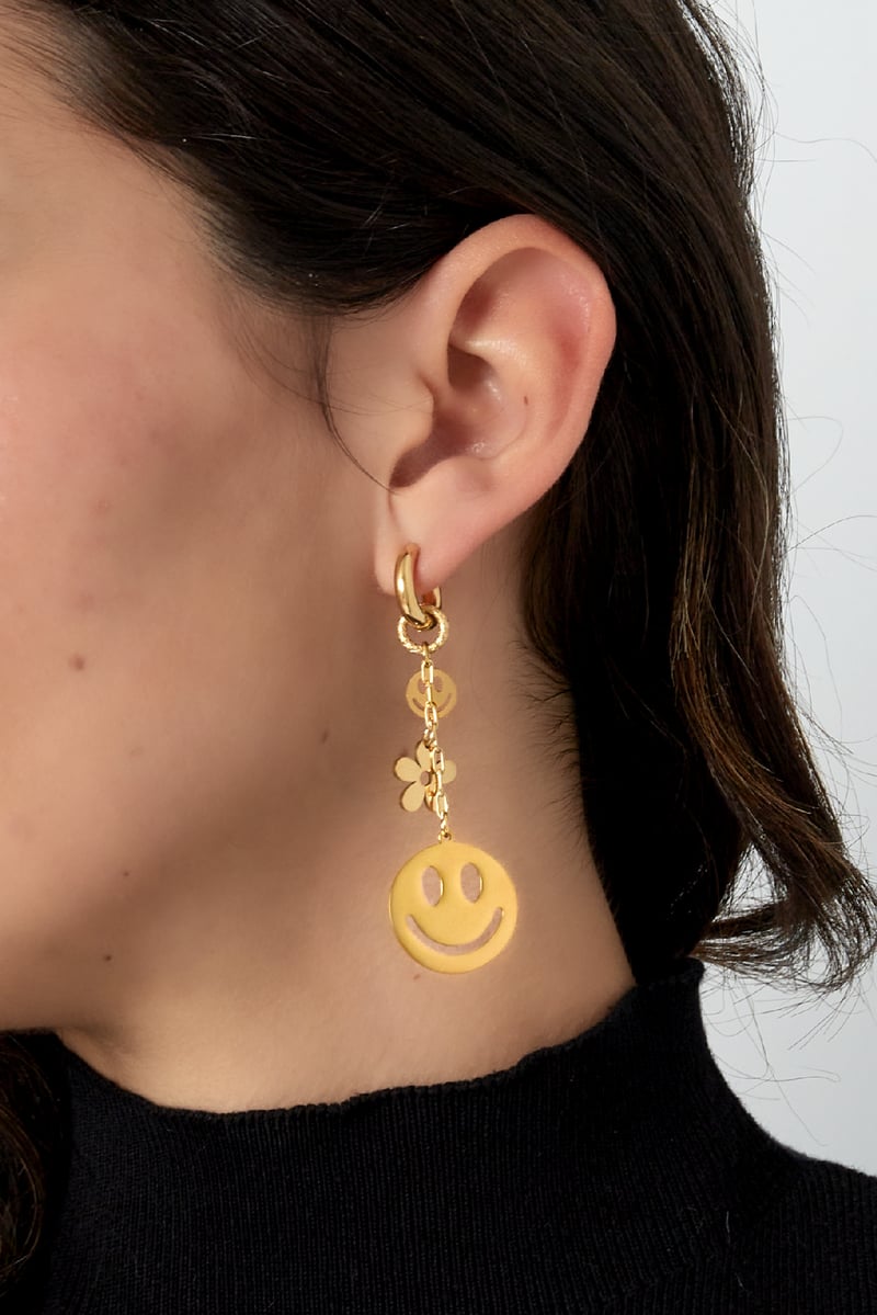 Ohrringe Smiley Blume 