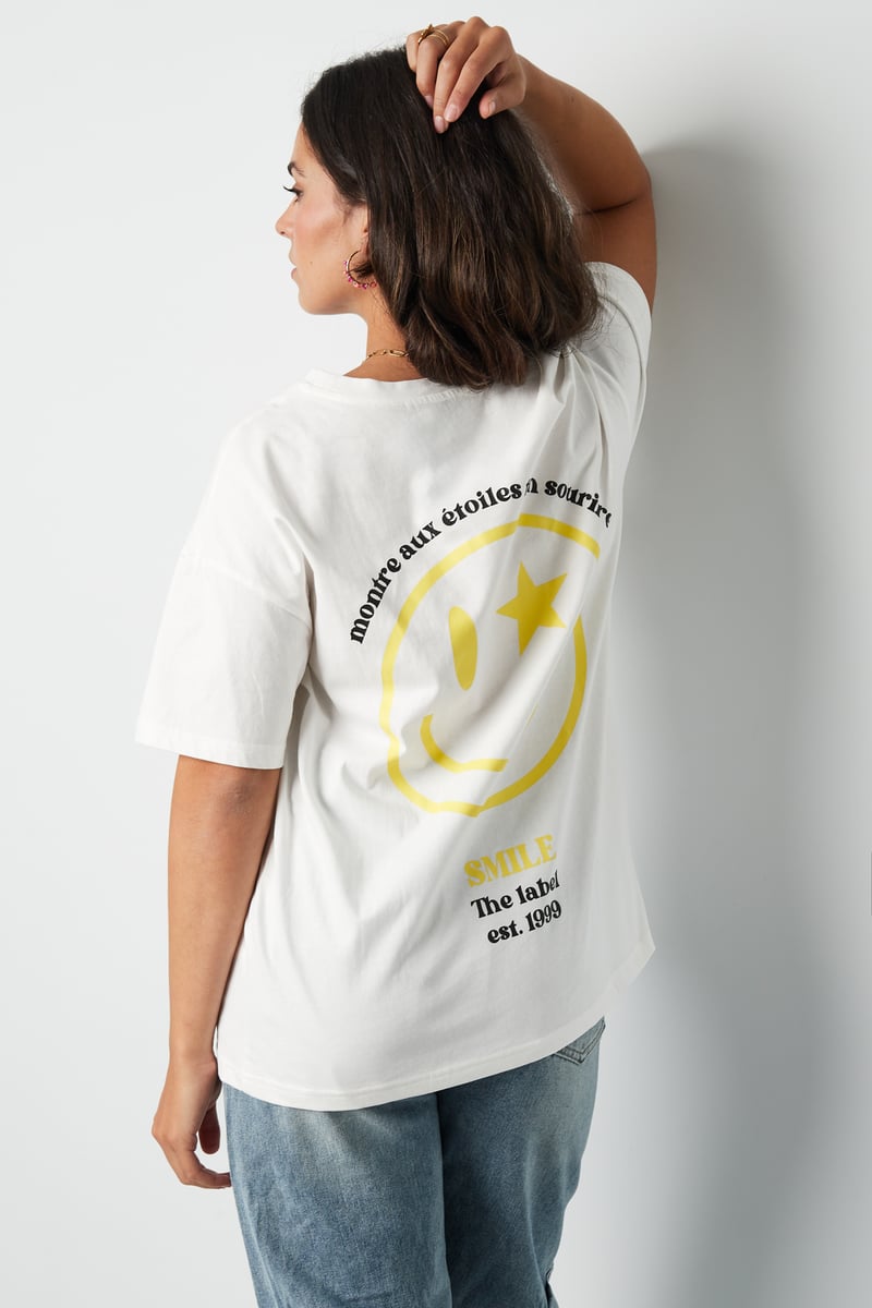T-Shirt Happy Life Smiley - grau