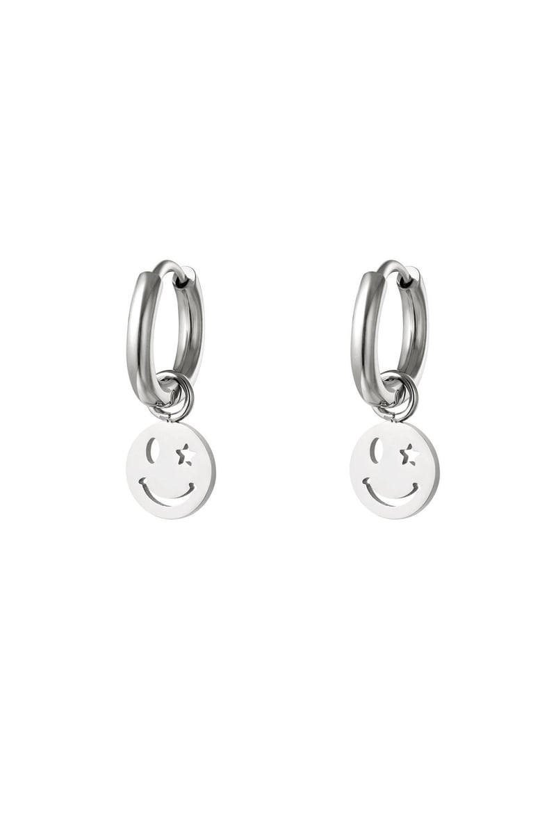 Edelstahl Ohrring Smiley und Stern 