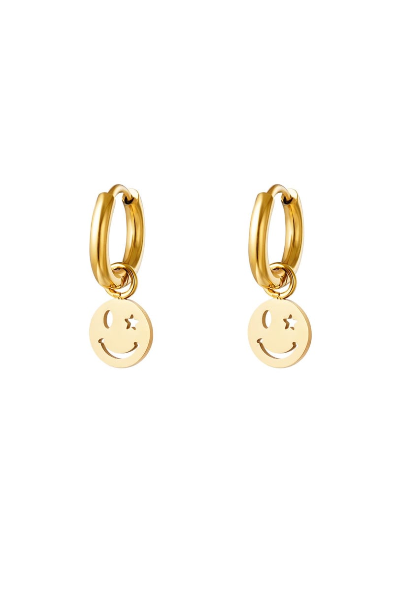 Edelstahl Ohrring Smiley und Stern 