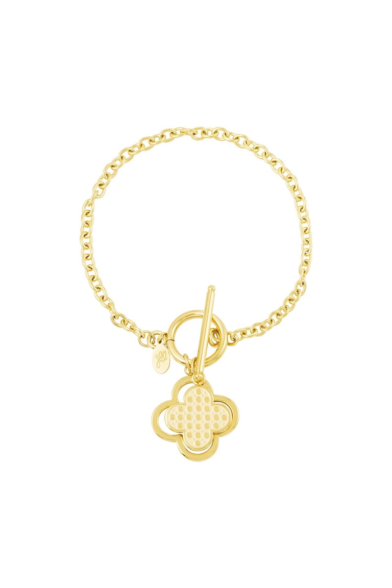 Armband Klee Goldfarbe Edelstahl