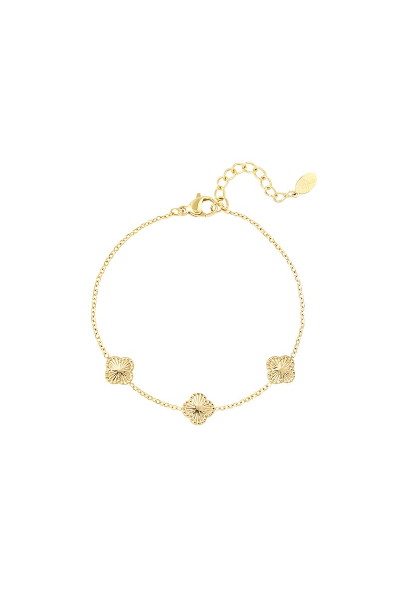 Armband Kleeblatt Goldfarbe Edelstahl