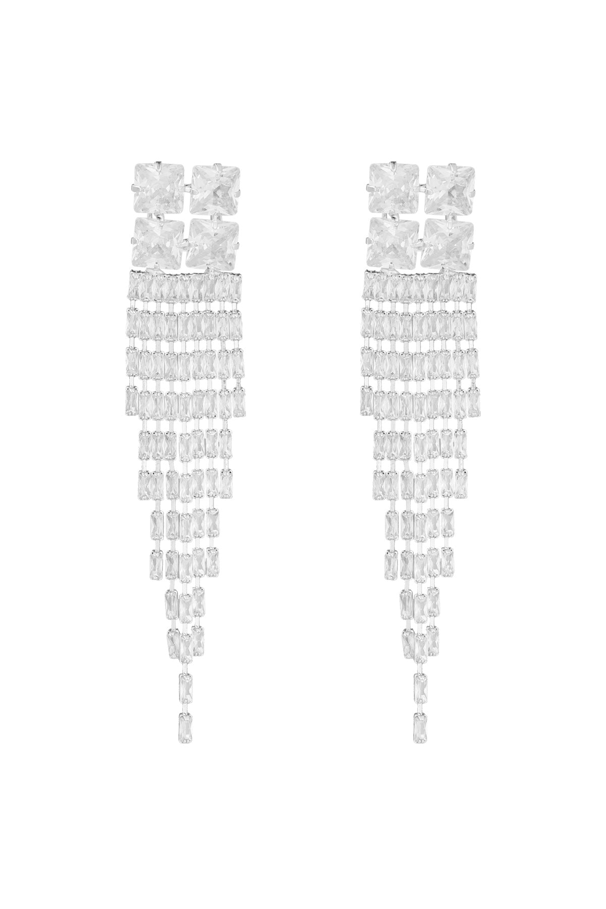 Ohrringe glitzerndes Glamour-Goldfarbe – Zirkon-Kupfer