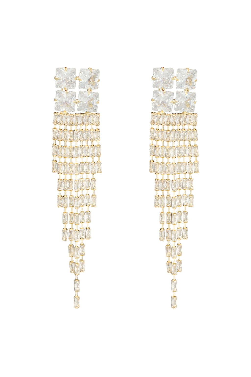 Ohrringe glitzerndes Glamour-Goldfarbe – Zirkon-Kupfer