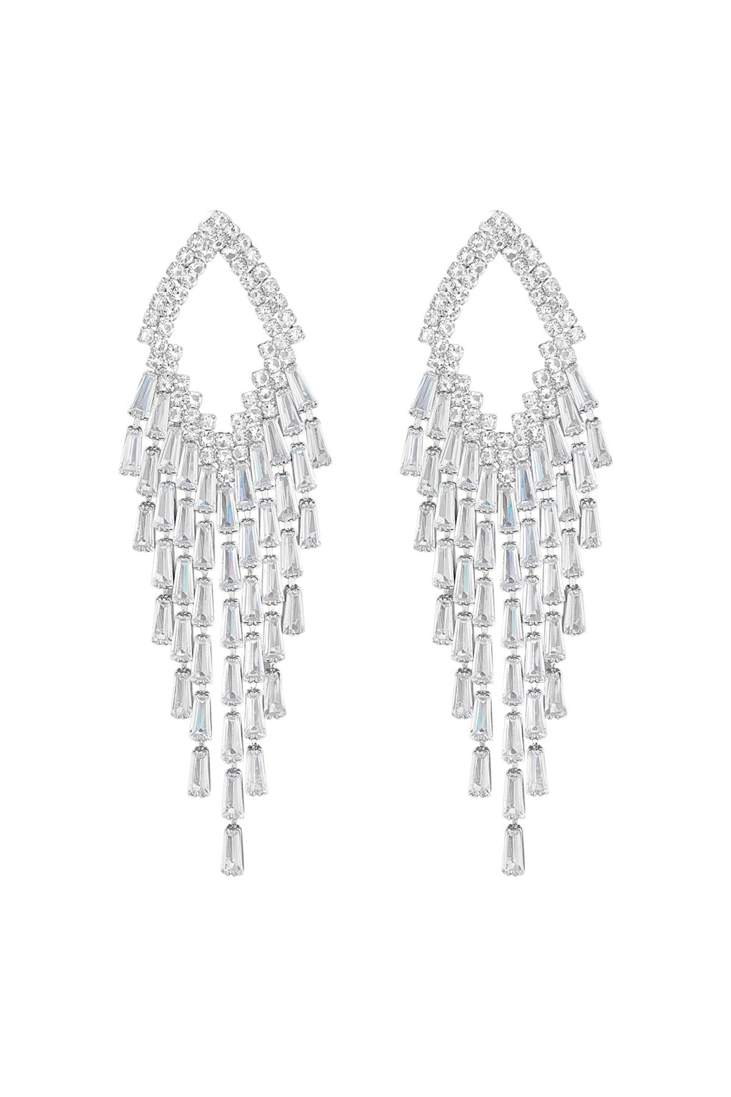 Ohrring glitzernder Diamant aus Silber – Zirkon aus Kupfer