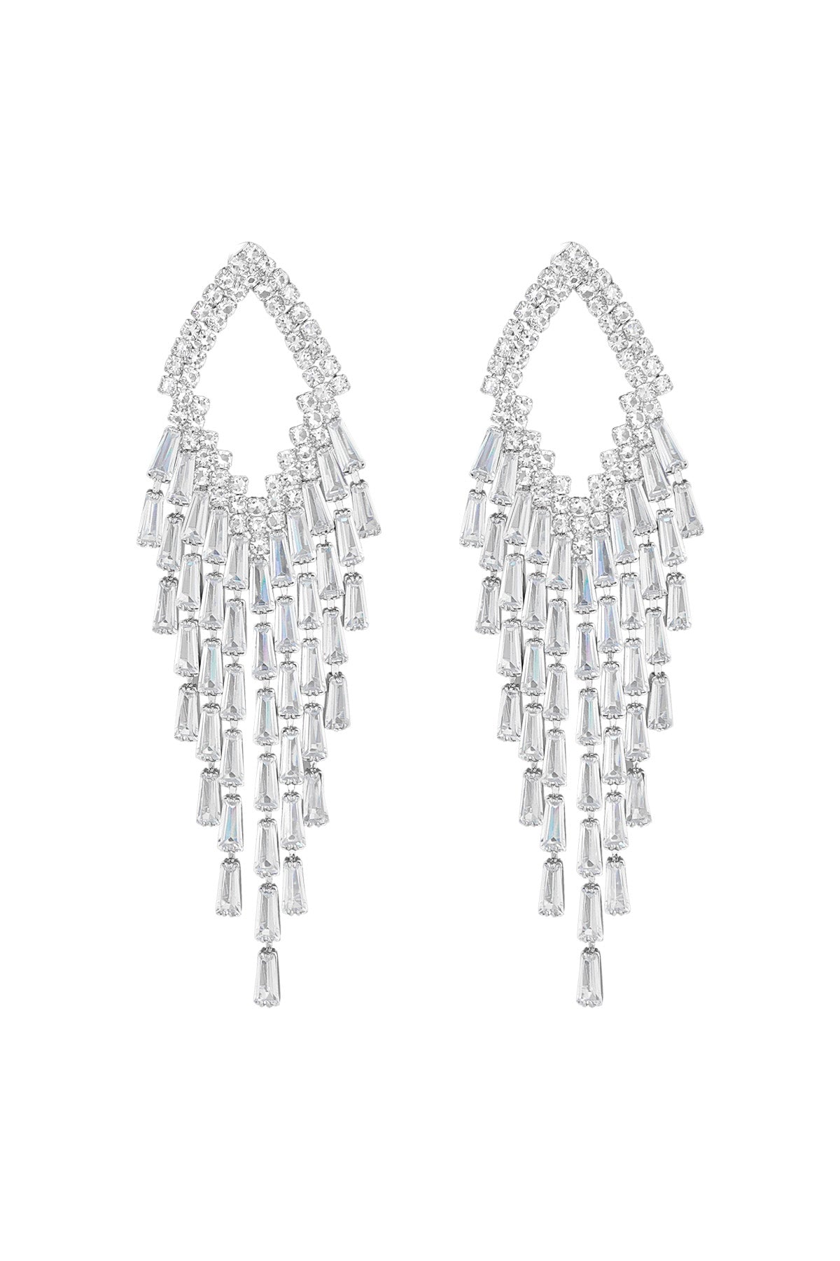 Ohrring glitzernder Diamant aus Silber – Zirkon aus Kupfer