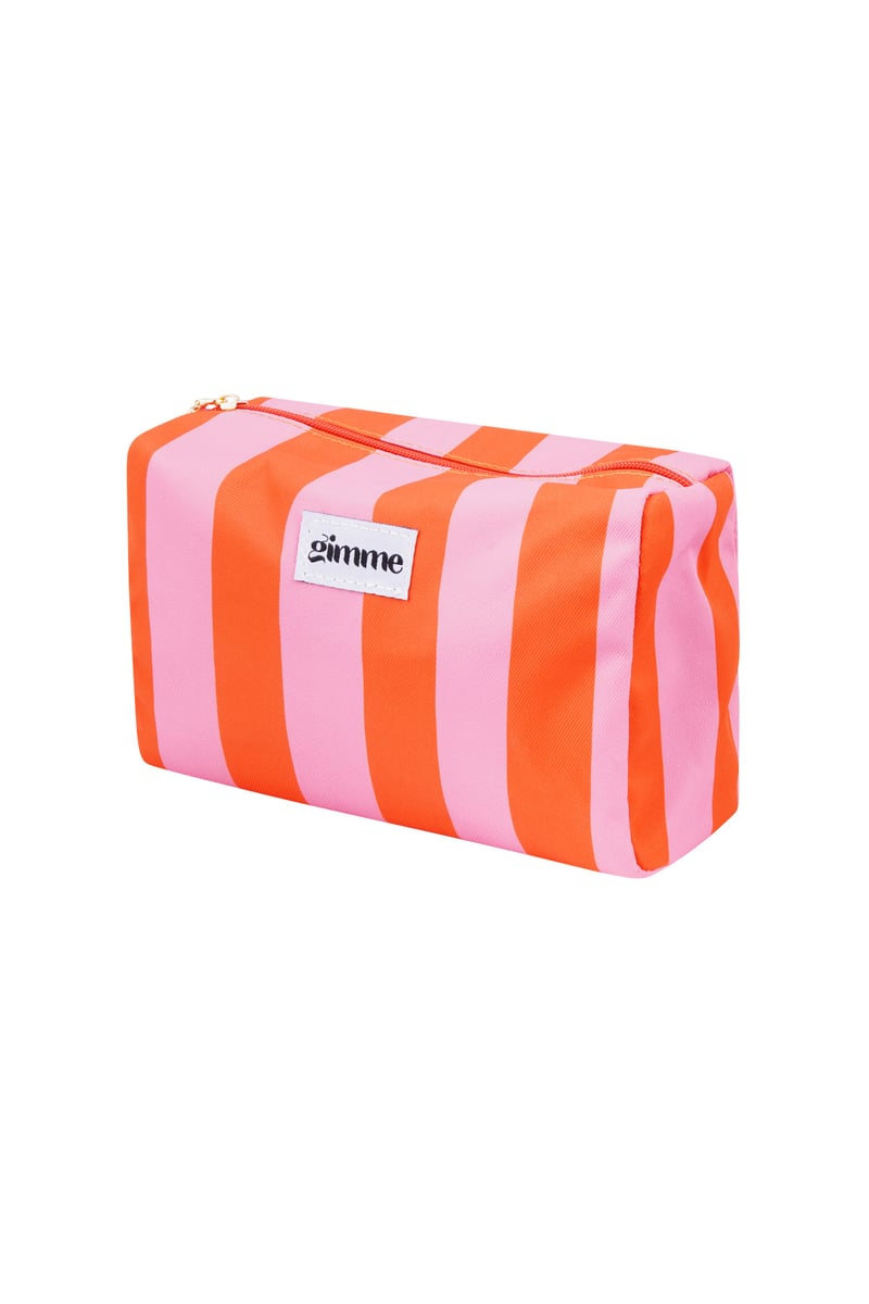 Kosmetiktasche Streifen - Orange pink