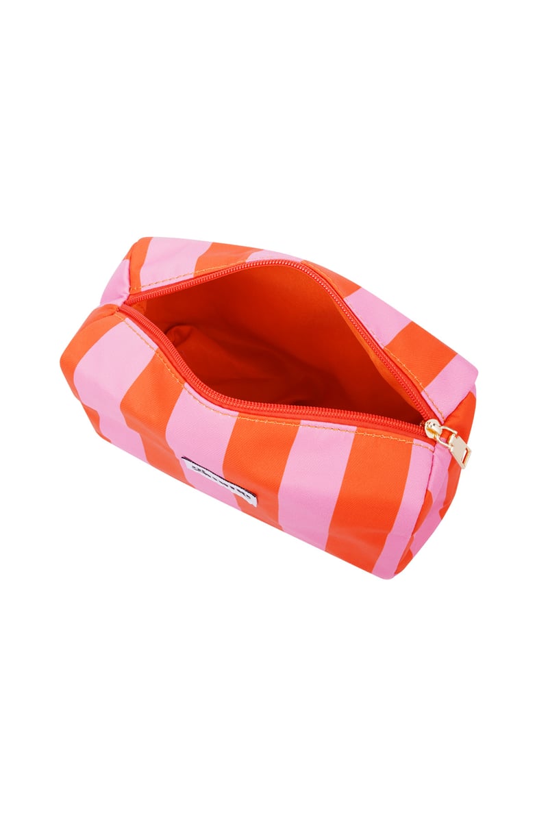 Kosmetiktasche Streifen - Orange pink