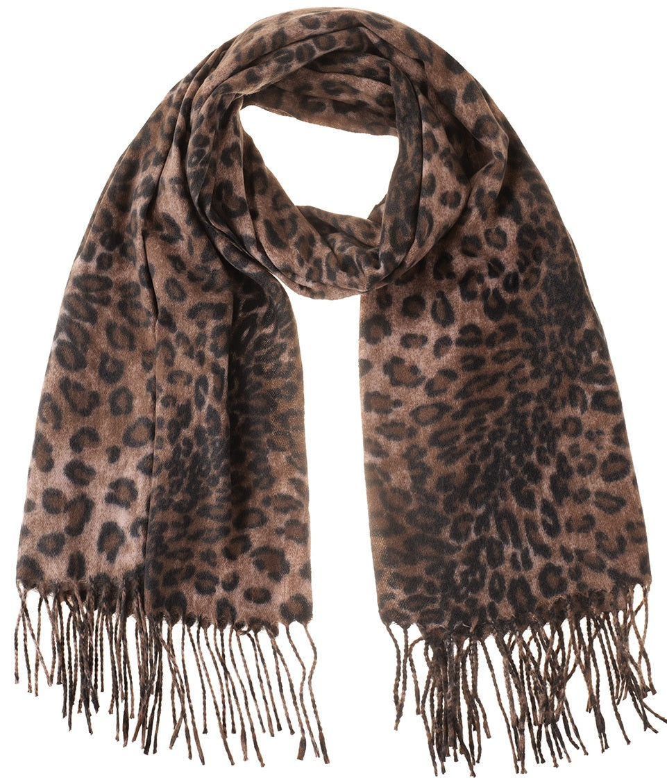 Soft Schal Leopard 180x70 cm Braun