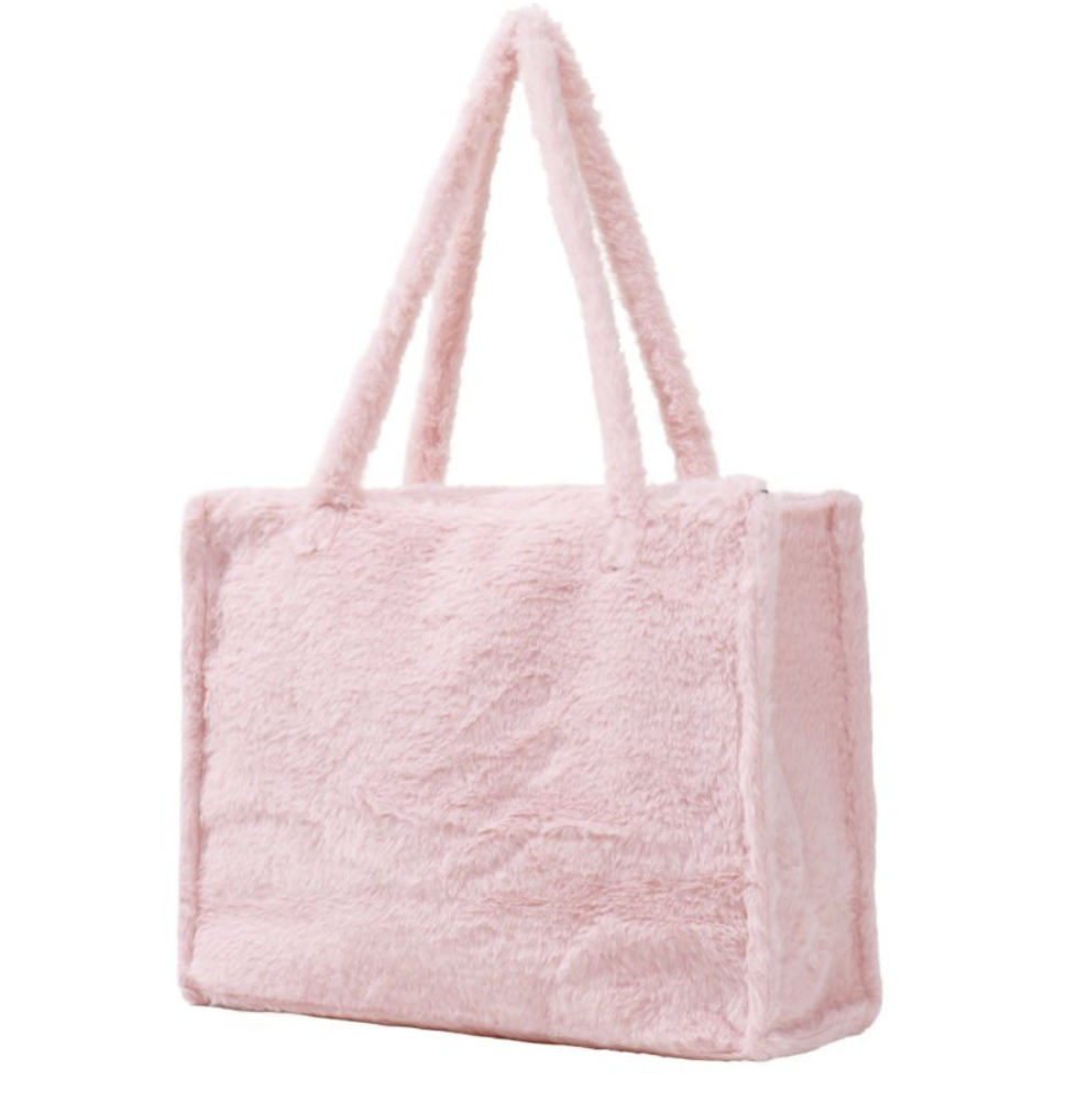 Fluffy Faux Fur Shopper Rosa