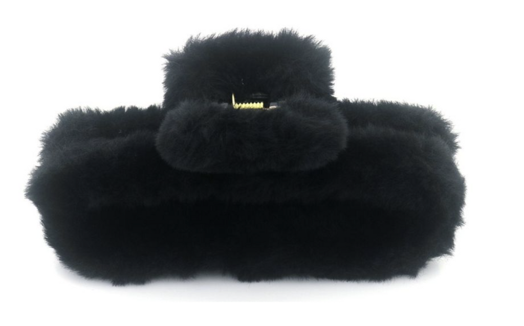 Fluffy Faux Fur Shopper Schwarz