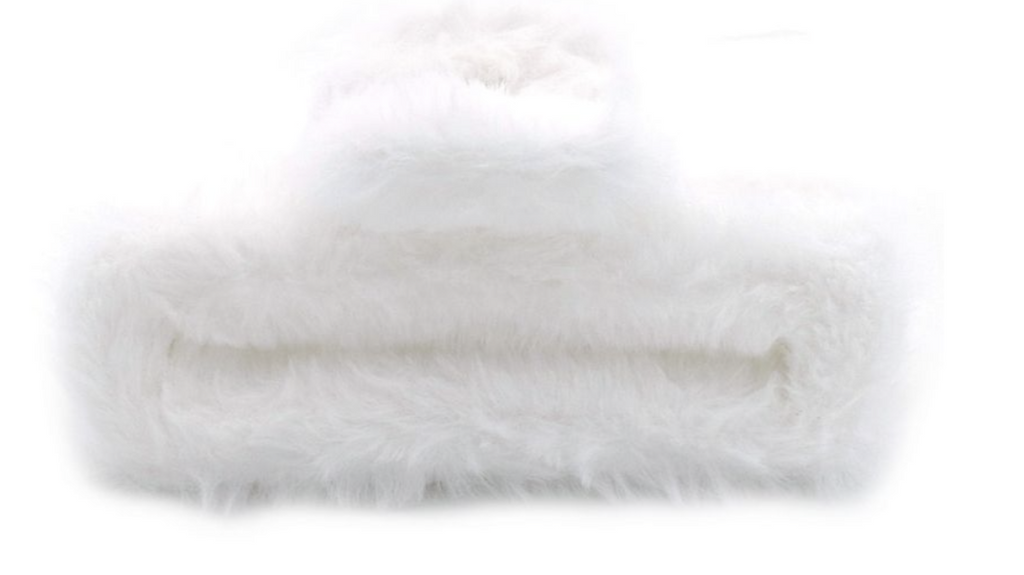Fluffy Faux Fur Shopper Weiß