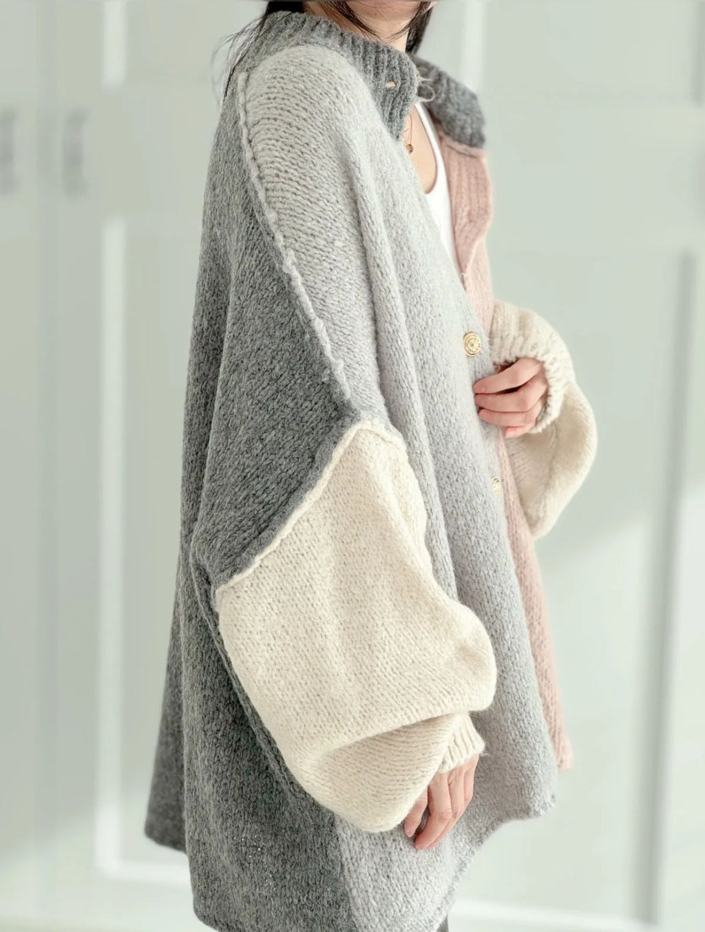 Cardigan Velvet grau - Made in Italy Onesize