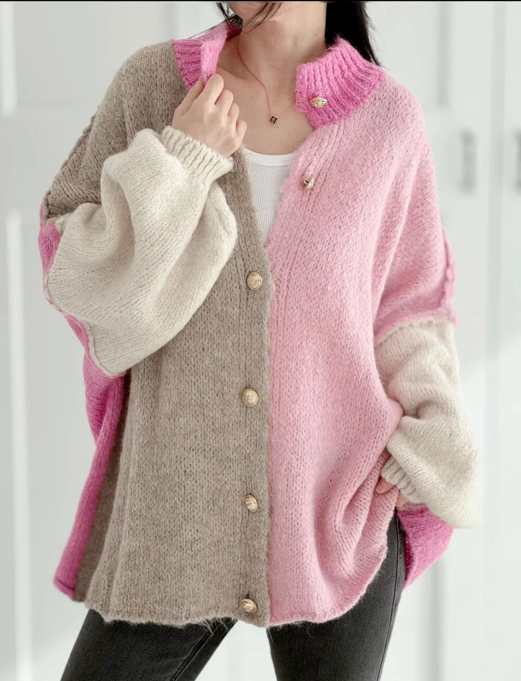 Cardigan Velvet pink Made in Italy Onesize