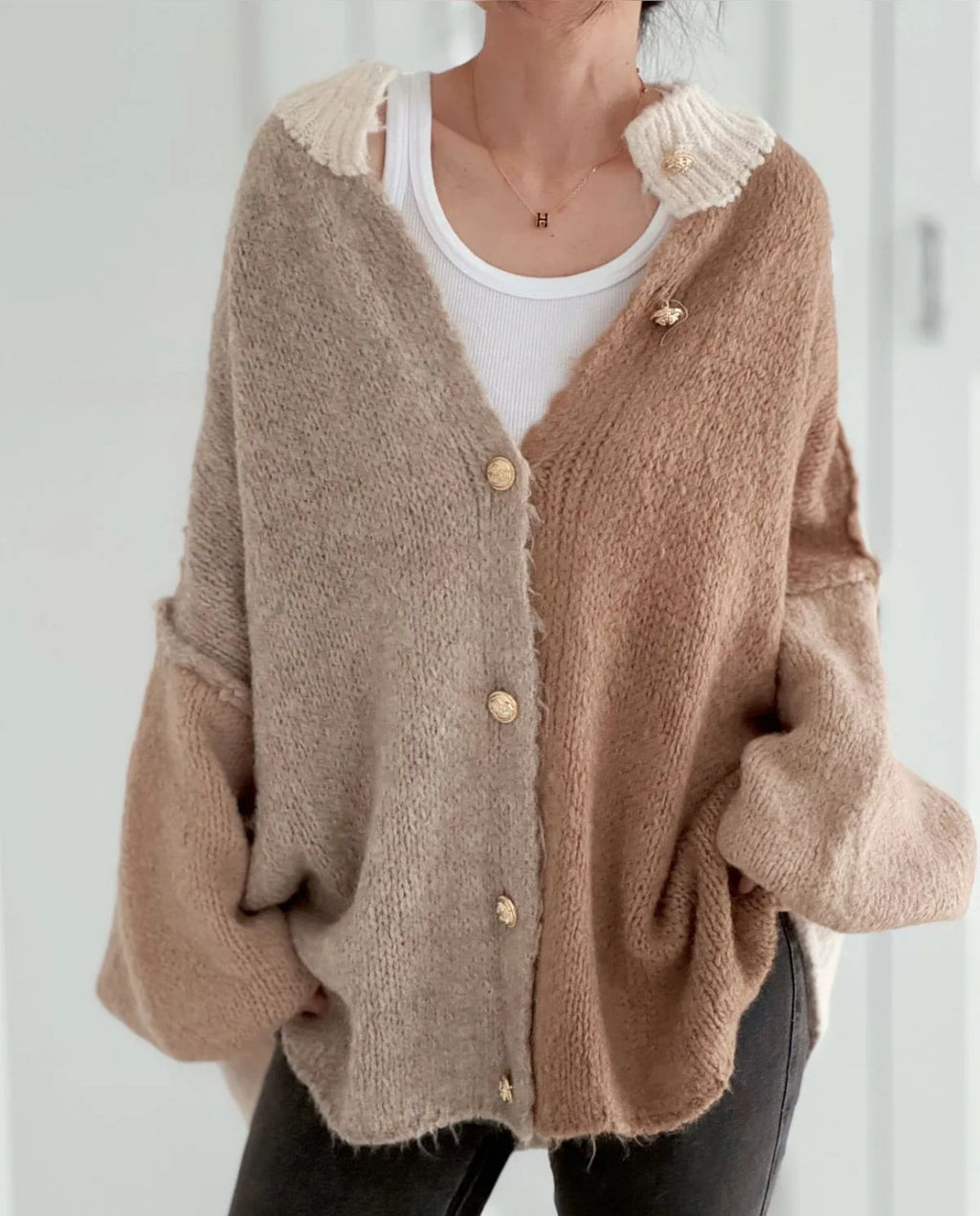 Cardigan Velvet braun- Made in Italy Onesize