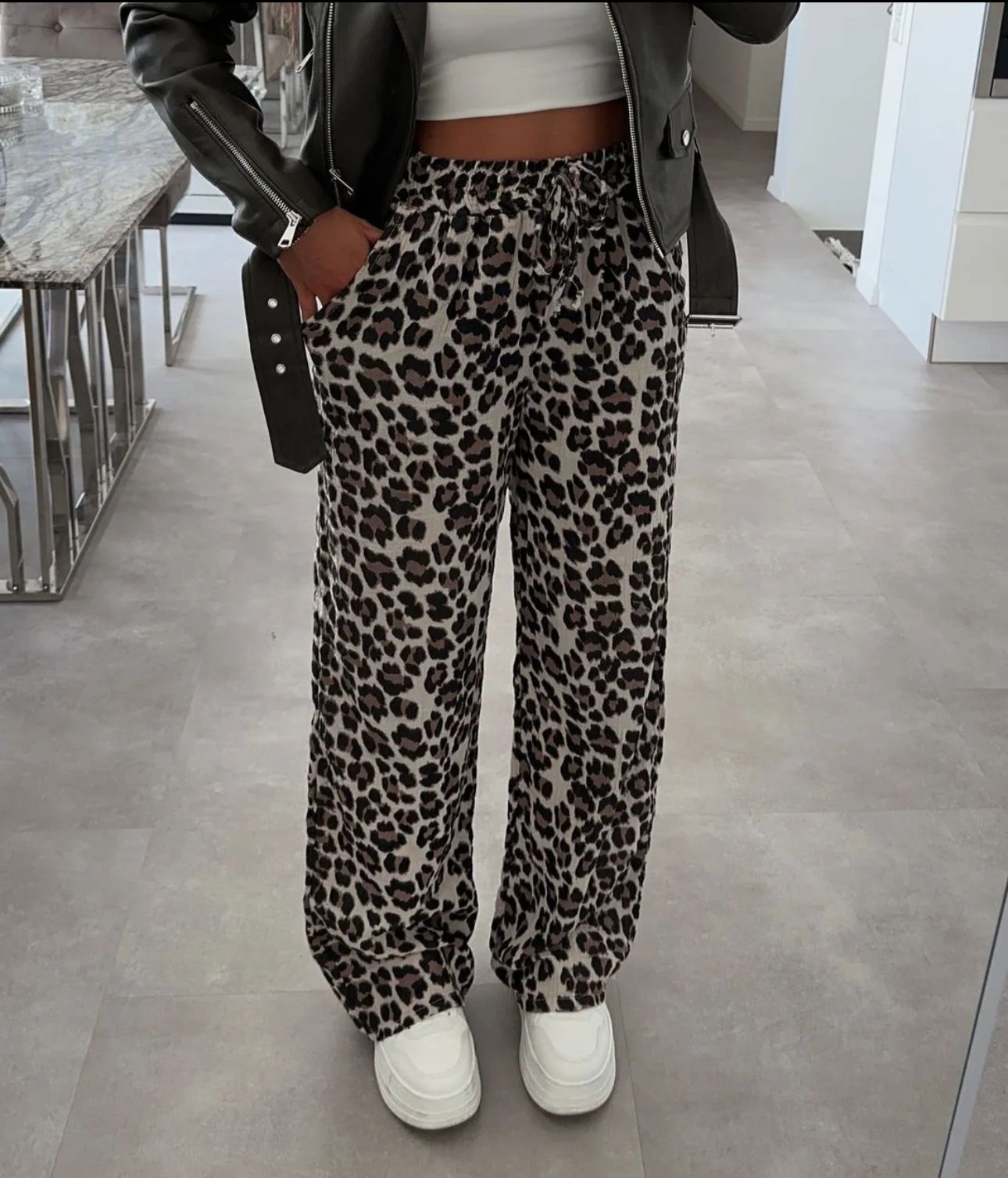 Leoparden Hose - Made in Italy 100% Baumwolle Onesize