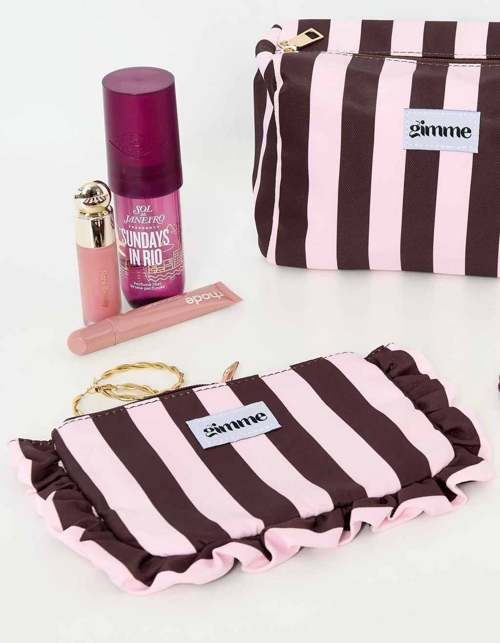 Make-up-Taschen Streifen Casual